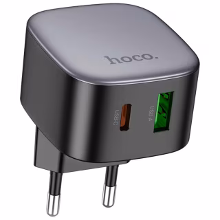 Зарядний пристрій HOCO CS32A Rise 1xUSB-C PD20W + 1xUSB QC3.0 Black (6942007617451)