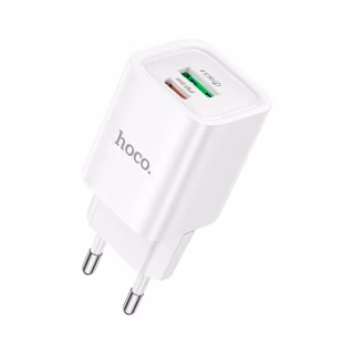 Зарядний пристрій HOCO C149A Charm 1xUSB-C PD30W + 1xUSB QC3.0 White (6942007630337)