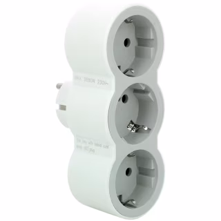 Мережевий розгалужувач Legrand СТАНДАРТ 3х2К+З фронтальні розетки , колір Білий/Сірий (694518)