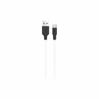 Дата кабель USB 2.0 AM to USB-C 1.0m 2A silicone X21 black+white HOCO (6957531071402)