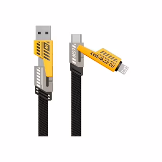 Дата кабель USB-C + USB-A to Lightning+USB-C 1.0m 65W X207 black WUW (6972573336524)