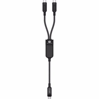 Дата кабель USB-C to 2xUSB-C 0.8m 100W Acefast (6974316280149)