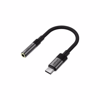 Перехідник USB-C to 3.5mm F 0.15m DAC audio black Acefast (6974316285281)