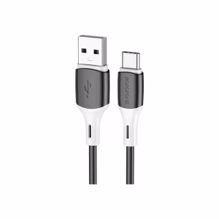 Дата кабель USB 2.0 AM to USB-C 1.0m 3A silicone BX79 black BOROFONE (6974443384789)