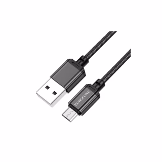 Дата кабель USB 2.0 AM to Micro 5P 1.0m black BOROFONE (6974443389029)
