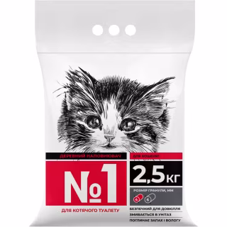 Наполнитель для туалета Super Cat №1 Древесный впитывающий 2.5 кг (6989)