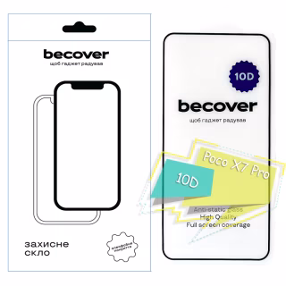 Скло захисне BeCover Poco X7 Pro 10D Black (713165)