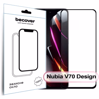 Стекло защитное BeCover Nubia V70 Design Black (713455)