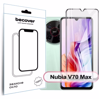 Стекло защитное BeCover Nubia V70 Max Black (713456)