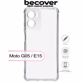 Чохол до мобільного телефона BeCover Anti-Shock Motorola Moto G05 / E15 Clear (713470)