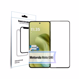 Стекло защитное BeCover Motorola Moto G86 Black (713727)