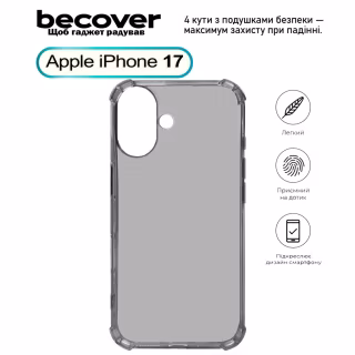 Чохол до мобільного телефона BeCover Anti-Shock Apple iPhone 17 Grey (713794)