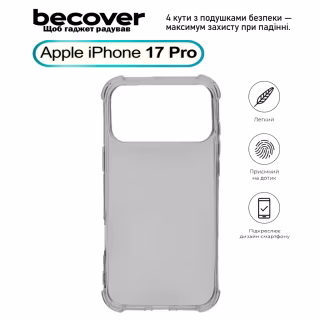 Чохол до мобільного телефона BeCover Anti-Shock Apple iPhone 17 Pro Grey (713798)