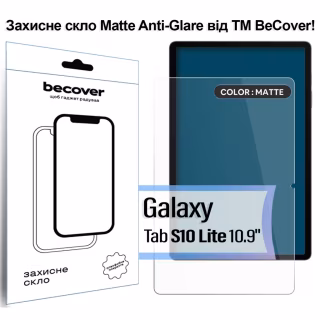 Стекло защитное BeCover Matte Anti-Glare Samsung Galaxy Tab S10 Lite SM-X400/406 10.9" (713819)