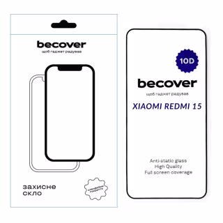 Стекло защитное BeCover 10D Xiaomi Redmi 15 Black (713906)