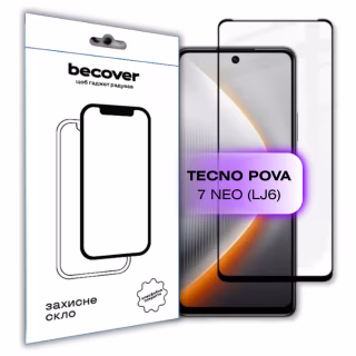 Стекло защитное BeCover Tecno POVA 7 Neo (LJ6) Black (714920)
