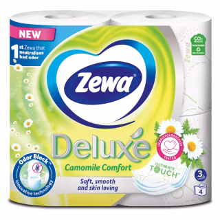 Туалетная бумага Zewa Deluxe Ромашка 3 слоя 4 рулона (7322540060133)
