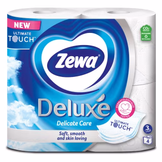 Туалетная бумага Zewa Deluxe белая 3 слоя 4 рулона (7322540313369)