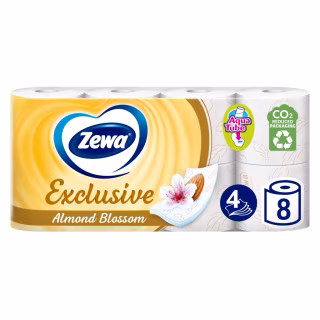 Туалетная бумага Zewa Exclusive Миндальное молочко 4 слоя 8 рулонов (7322540837933)