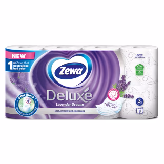 Туалетний папір Zewa Deluxe Лаванда 3 шари 8 рулонів (7322541171777)