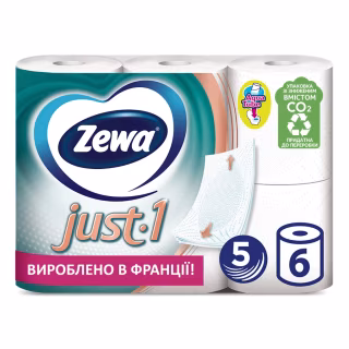 Туалетная бумага Zewa Just 1 5 слоев 6 рулонов (7322541189314)