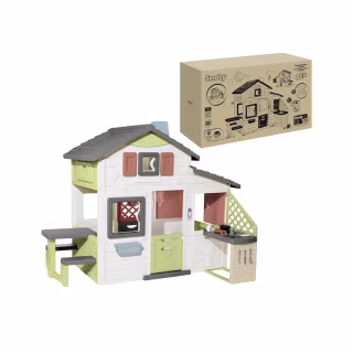 Игровой домик Smoby Life для друзiв з лiтньою кухнею, дверним дзвiнком та столиком, 217х155х172 см (7600810207)