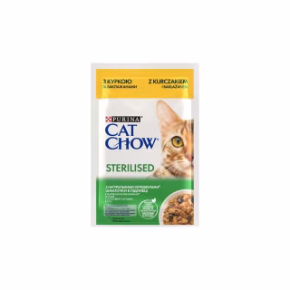 Влажный корм для кошек Purina Cat Chow Sterilised с курицей и баклажанами в желе 85г (7613037025644)
