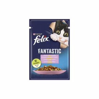 Влажный корм для кошек Purina Felix Fantastic с форелью и зелеными бобами в желе 85 г (7613039841617)