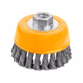 Щетка для электроинструмента Tolsen чашка плетеная 125 мм М14, стальная проволока 0.5 мм (77613)