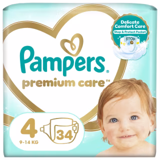 Підгузки Pampers Premium Care Maxi Розмір 4 (9-14 кг) 34 шт (8001090379368)