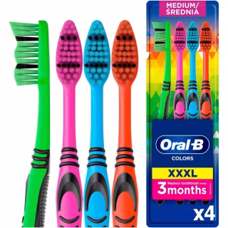 Зубная щетка Oral-B Colors Средней жесткости 4 шт. (8001090675521)