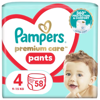 Подгузники Pampers Premium Care Pants Maxi Размер 4 (9-15 кг), 58 шт (8001090759993)