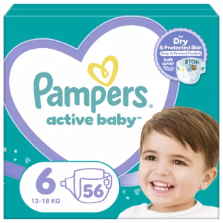 Підгузки Pampers Active Baby Giant Розмір 6 (13-18 кг) 56 шт (8001090950130)