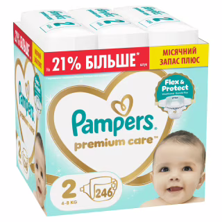 Подгузники Pampers Premium Care Розмір 2 (4-8 кг) 246 шт (8006530223522)