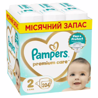 Подгузники Pampers Premium Care Розмір 2 (4-8 кг) 204 шт (8006530223669)