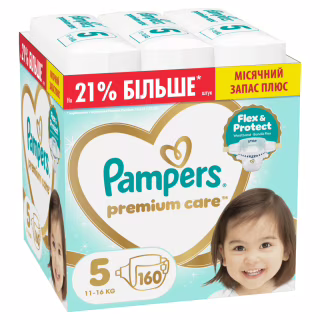 Подгузники Pampers Premium Care Розмір 5 (11-16 кг) 160 шт (8006530223799)