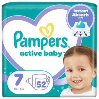Подгузники Pampers Active Baby Розмір 7 (15+ кг) 52 шт (8006530230131)