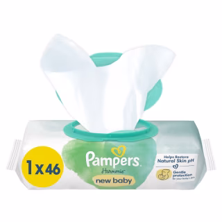 Детские влажные салфетки Pampers Harmonie New baby 46 шт (8006540815885)