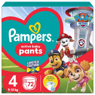 Підгузки Pampers Maxi Розмір 4 (9-15 кг) Paw Patrol 72 шт (8006540863572)