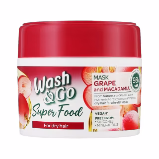 Маска для волосся Wash&Go Super Food З виноградом і макадамією Для сухого волосся 300 мл (8008970053073)