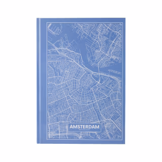 Канцелярская книга Axent Maps Amsterdam А4 в твердой обложке 96 листов в клетку Голуб (8422-507-A)