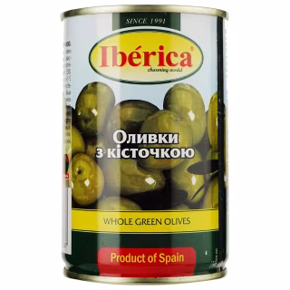 Овощная консервация Iberica Оливки зеленые с косточкой 300 г (8436024292367)