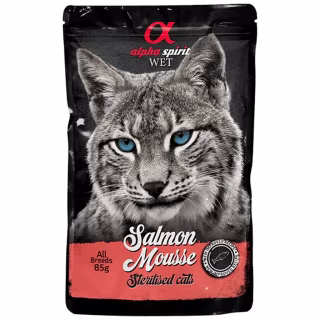 Влажный корм для кошек Alpha Spirit для стерилизованных старше 1 года с лососем 85 г (8436586311599)