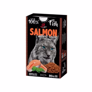 Лакомство для котов Alpha Spirit Cat Salmon Natural Snacks с лососем 80 г (8436586311773)