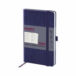Еженедельник Axent датированный 2026 Partner Lines 125х195, темно-синий (8515-26-02-A)