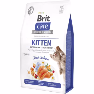 Сухий корм для кішок Brit Care Cat GF Kitten Gentle Digestion Strong Immunity з лососем 2 кг (8595602565047)