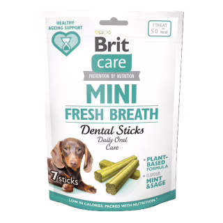Лакомство для собак Brit Care Mini Treats Fresh Breath для малых пород для зубов и свежести дыхания 7 шт/120 г (8595602578580)