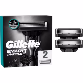 Сменные кассеты Gillette Mach3 Charcoal Древесный уголь 2 шт. (8700216062664)