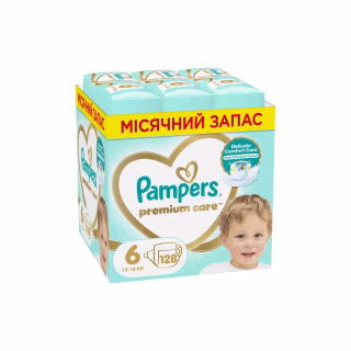 Підгузки Pampers Premium Care Розмір 6 (13-18 кг) 128 шт (8700216423700)