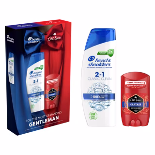 Набор косметики Old Spice Твердый дезодорант Captain 50 мл + Шампунь Head&Shoulders 2-в-1 Основной уход 330 мл (8700216614740)